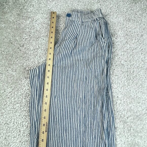 Aerie Daybreak Trouser Wide Leg Pants Blue Striped - Picture 8 of 9